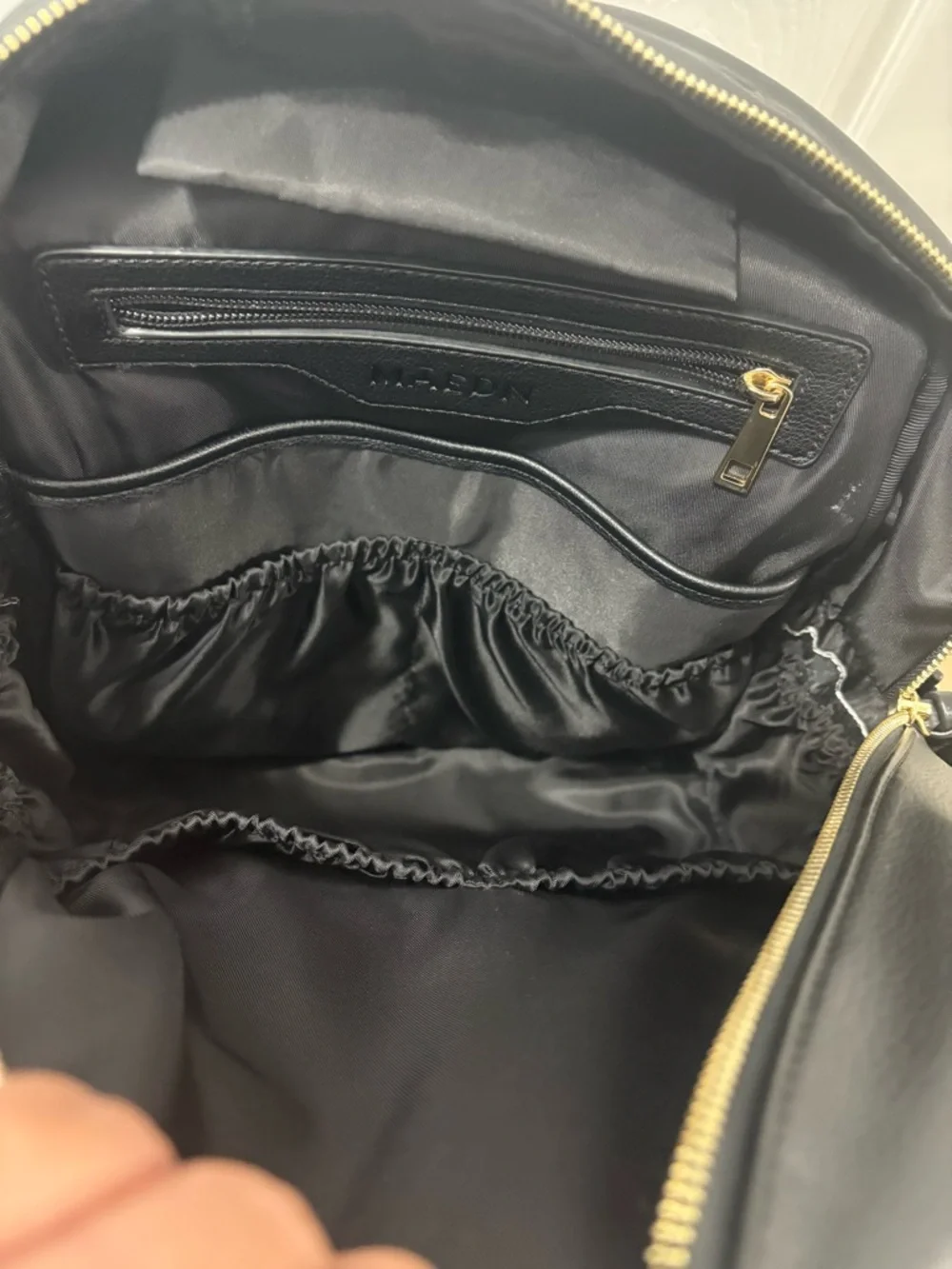 Maedn Black Vegan Leather Diaper Bag NWOT